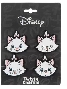 Disney Marie Cat Face Charms in White and Pink - 4 Pack